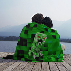 Плед флисовый Minecraft creeper, цвет: 3D-велсофт — фото 2