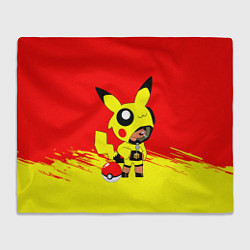 Плед флисовый Brawl starsLeon pikachu, цвет: 3D-велсофт