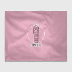 Плед флисовый Биг Бен, Лондон, London, цвет: 3D-велсофт