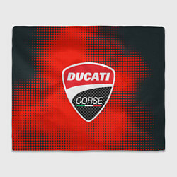 Плед флисовый Ducati Corse logo, цвет: 3D-велсофт