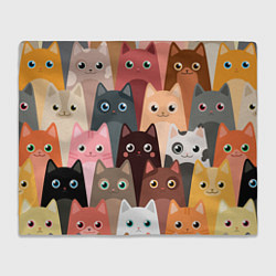 Плед флисовый Котики мультяшные, цвет: 3D-велсофт