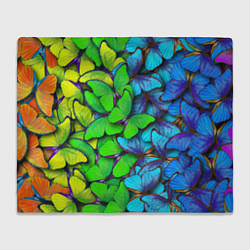 Плед флисовый Радужные бабочки, цвет: 3D-велсофт
