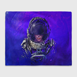 Плед флисовый Девушка в Космосе, цвет: 3D-велсофт