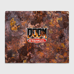 Плед флисовый DOOM Eternal логотип, цвет: 3D-велсофт