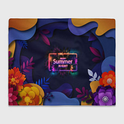 Плед флисовый Летняя тропическая ночь, цвет: 3D-велсофт