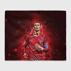 Плед флисовый Cristiano Ronaldo Portugal, цвет: 3D-велсофт