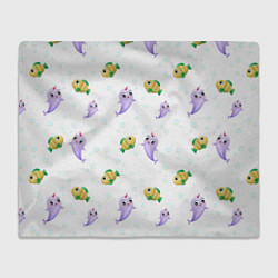 Плед флисовый Морские жители, цвет: 3D-велсофт