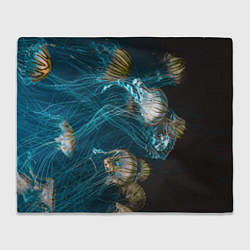 Плед флисовый Медузы, цвет: 3D-велсофт