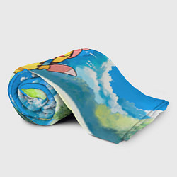 Плед флисовый Пикачу на природе, цвет: 3D-велсофт — фото 2
