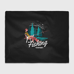 Плед флисовый Рыбалка Fishing, цвет: 3D-велсофт
