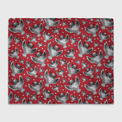 Плед флисовый Серебряные совы, цвет: 3D-велсофт