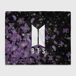 Плед флисовый BTS BUTTERFLIES БАБОЧКИ, цвет: 3D-велсофт