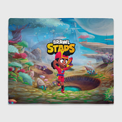 Плед флисовый Meg в прыжке Brawl Stars, цвет: 3D-велсофт
