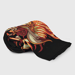 Плед флисовый Пламенный столб Ренгоку Кенджуро, цвет: 3D-велсофт — фото 2