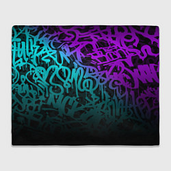 Плед флисовый НЕОНОВОЕ ГРАФФИТИ NEON, цвет: 3D-велсофт