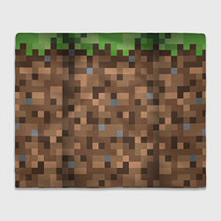 Плед флисовый ЗЕМЛЯ DIRT MINECRAFT, цвет: 3D-велсофт