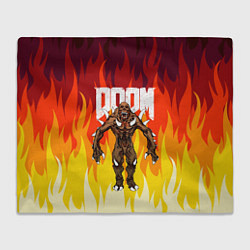 Плед флисовый DOOM IMP FIRE AND MONSTER, цвет: 3D-велсофт