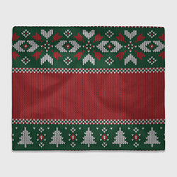 Плед флисовый Knitted Christmas Pattern, цвет: 3D-велсофт