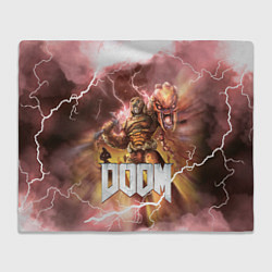 Плед флисовый Брутальный DoomGay Hell rock, цвет: 3D-велсофт