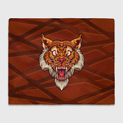 Плед флисовый Тигр Evil, цвет: 3D-велсофт