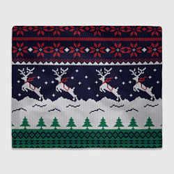 Плед флисовый СВИТЕР С ОЛЕНЯМИ DEER SWEATER, цвет: 3D-велсофт