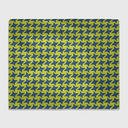 Плед флисовый Сине-желтые гусиные лапки, цвет: 3D-велсофт