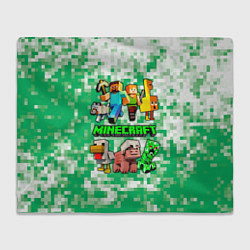 Плед флисовый Minecraft персонажи мобы, цвет: 3D-велсофт