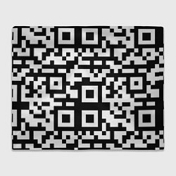 Плед флисовый Qr codeкуаркод, цвет: 3D-велсофт