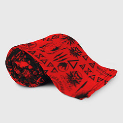 Плед флисовый THE WITCHER LOGOBOMBING BLACK RED, цвет: 3D-велсофт — фото 2