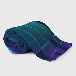 Плед флисовый 3D квадраты неоновые, цвет: 3D-велсофт — фото 2