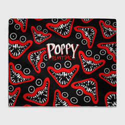 Плед флисовый Poppy Playtime Huggy Wuggy Smile, цвет: 3D-велсофт