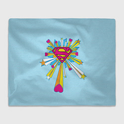 Плед флисовый Logo The 14th of February Superman, цвет: 3D-велсофт