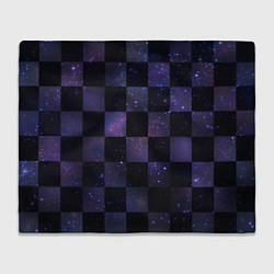 Плед флисовый Space Neon Chessboard, цвет: 3D-велсофт