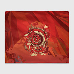 Плед флисовый Красно-огненный дракон, цвет: 3D-велсофт