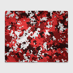 Плед флисовый Красно-белый камуфляж, цвет: 3D-велсофт