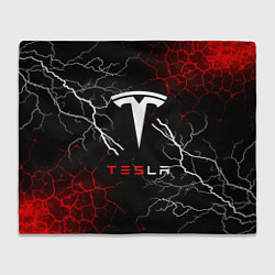 Плед флисовый Tesla Трещины с молниями, цвет: 3D-велсофт