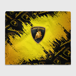 Плед флисовый Lamborghini Gold Sport, цвет: 3D-велсофт