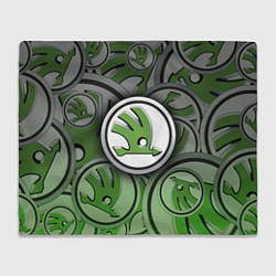 Плед флисовый Skoda Carbone Pattern, цвет: 3D-велсофт