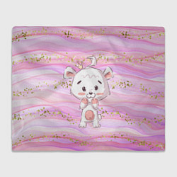 Плед флисовый Маленький медвежонок с короной, цвет: 3D-велсофт