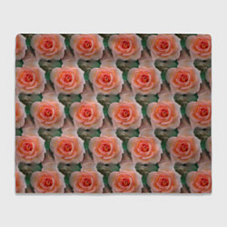 Плед флисовый Нежные розы паттерн, цвет: 3D-велсофт