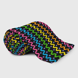 Плед флисовый Разноцветные волнистые линии, цвет: 3D-велсофт — фото 2