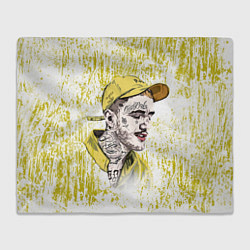 Плед флисовый Lil Peep CryBaby Yellow Лил Пип, цвет: 3D-велсофт