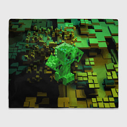 Плед флисовый Minecraft Creeper Mob, цвет: 3D-велсофт
