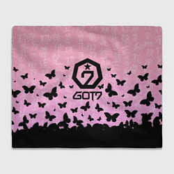 Плед флисовый GOT7 БАБОЧКИ, цвет: 3D-велсофт
