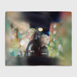 Плед флисовый Токийские мстители - Майки и Дракен, цвет: 3D-велсофт