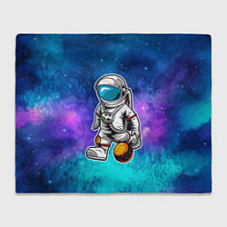 Плед флисовый Космонавт играет планетой, цвет: 3D-велсофт