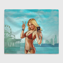 Плед флисовый GTA Beach girl, цвет: 3D-велсофт