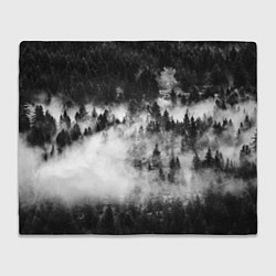 Плед флисовый Мрачный лес - туман, цвет: 3D-велсофт