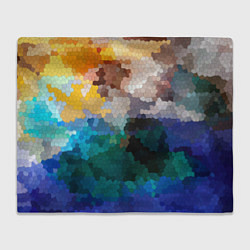 Плед флисовый Осенний мозаичный узор, цвет: 3D-велсофт