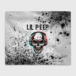 Плед флисовый Lil Peep ЧЕРЕП Краска, цвет: 3D-велсофт